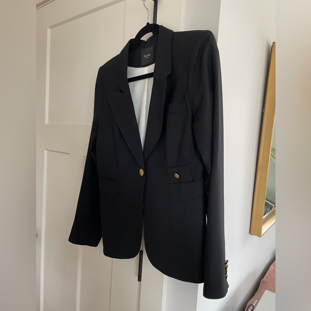 Smythe Duchess Wool Blazer Black Size 12 -Classic